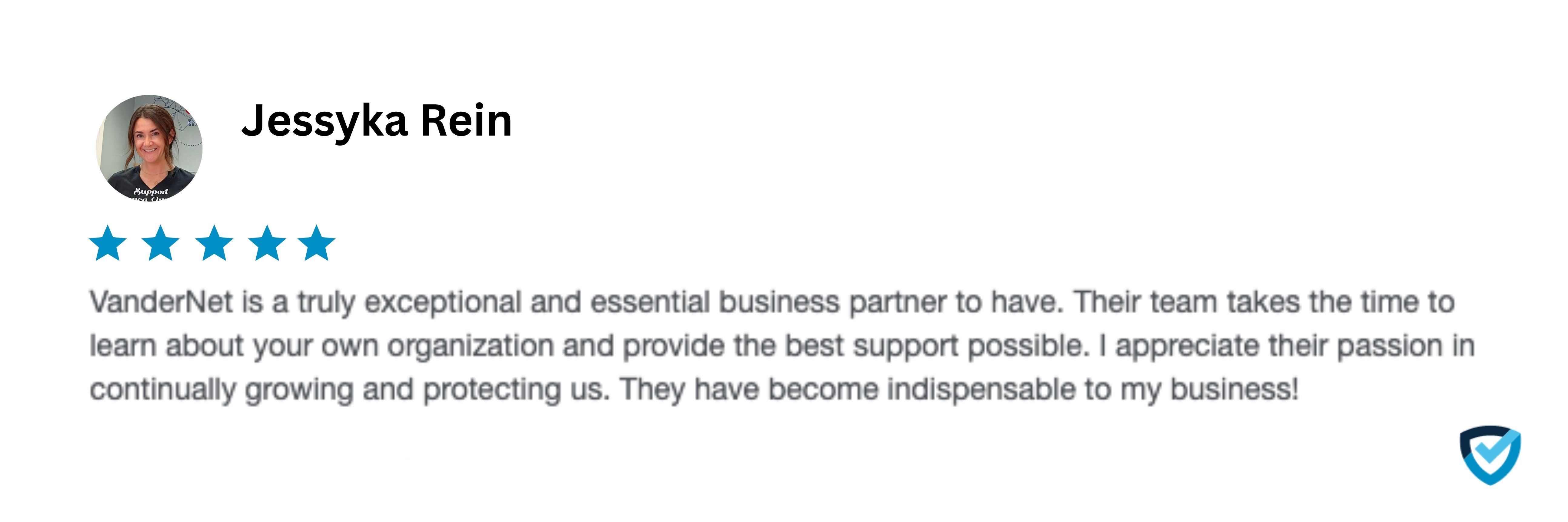 VanderNet client testimonial — risk assessment and IT security review from logistics company