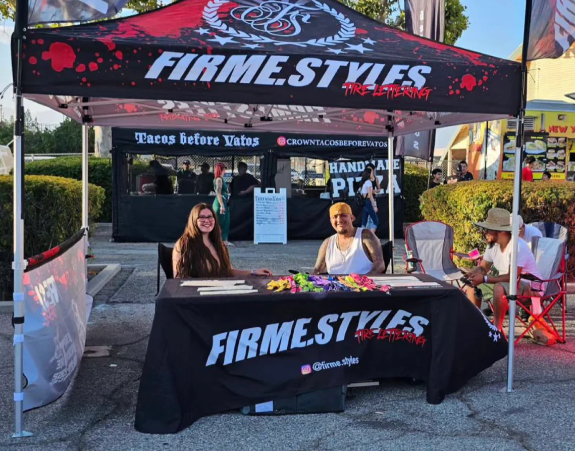Firme Styles founders and team at automotive community event in Palmdale California