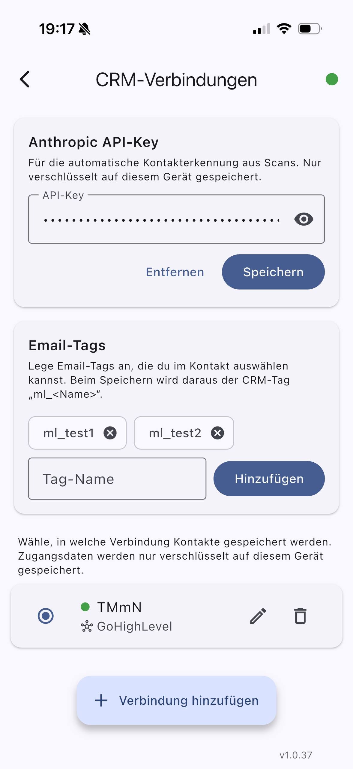 CRM-Verbindungen & E-Mail-Tags