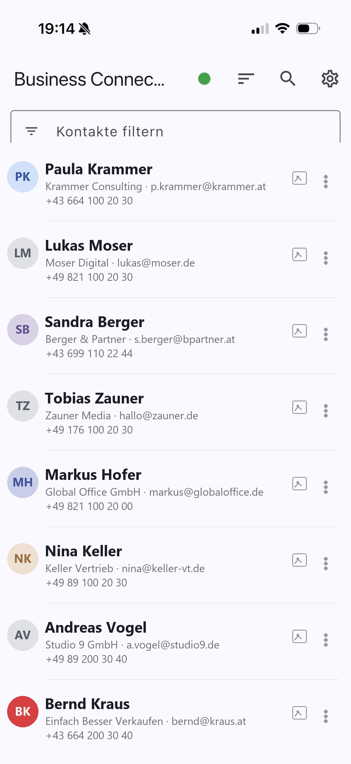 Dashboard: Lead-Datenbank