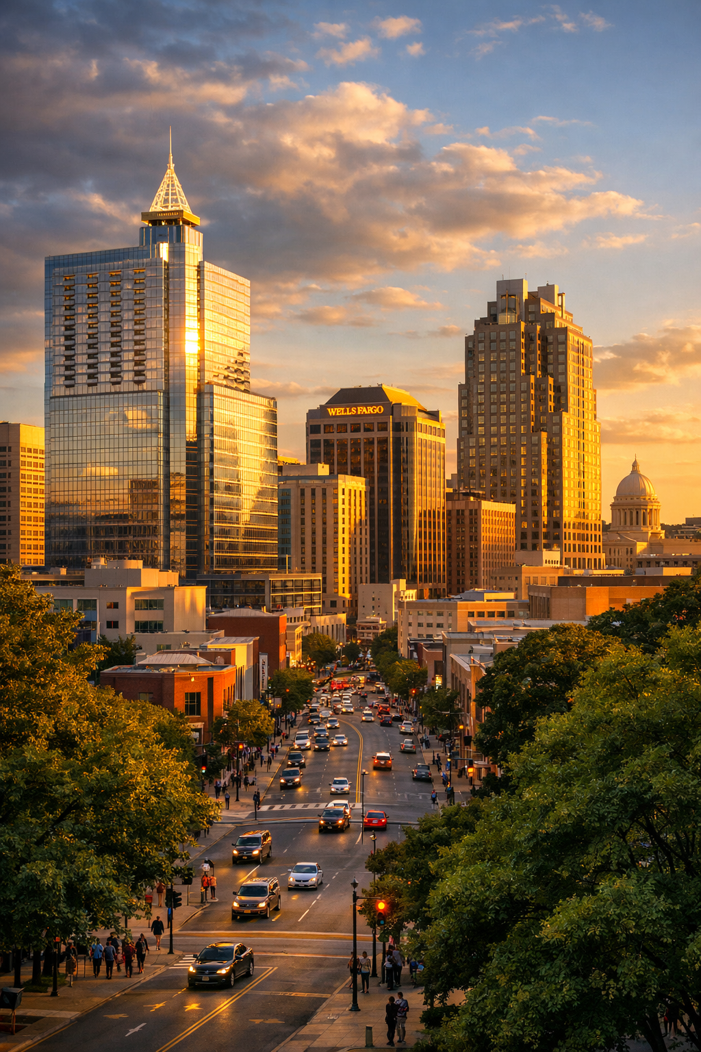 Raleigh North Carolina skyline - one of the best cities for families in 2026