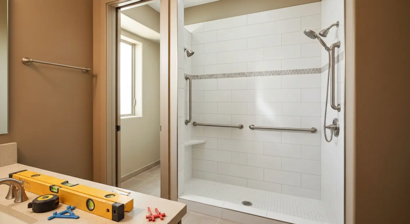 Barrier-free shower installation