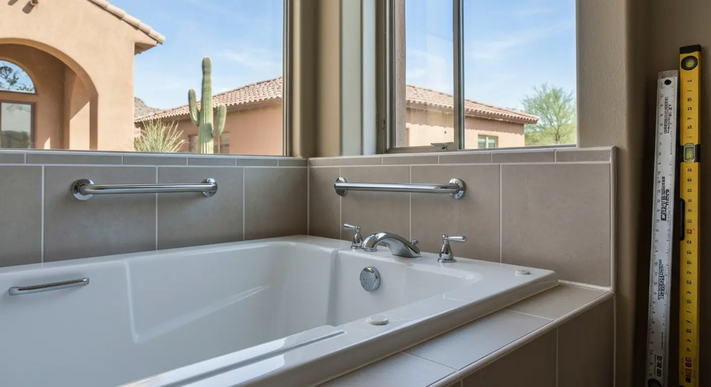 Walk-in tub installation in Henderson bathroom