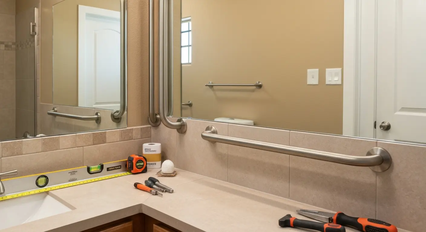 Bathroom grab bars installation