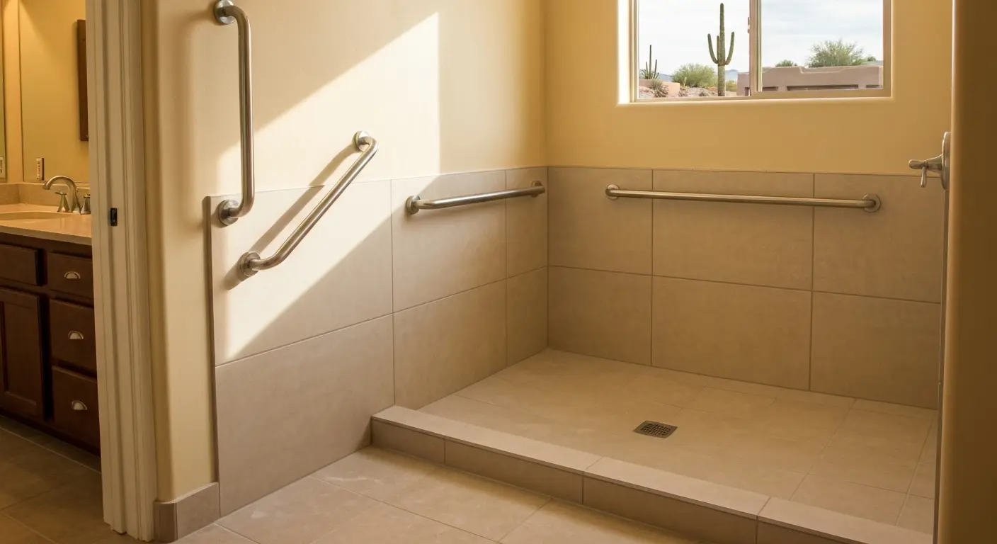 Accessible curbless shower design