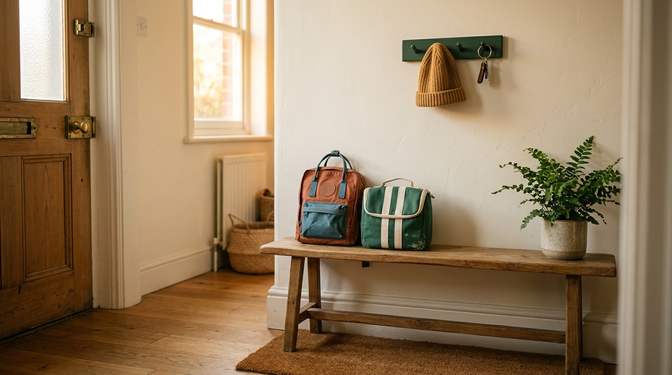 A parent and child packing a backpack for the school day, representing the back-to-school germ season families with a misbehaving immune system navigate each fall