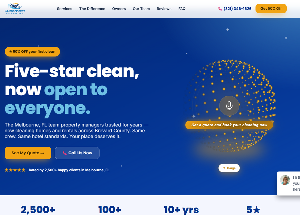 Superhost Cleaning website