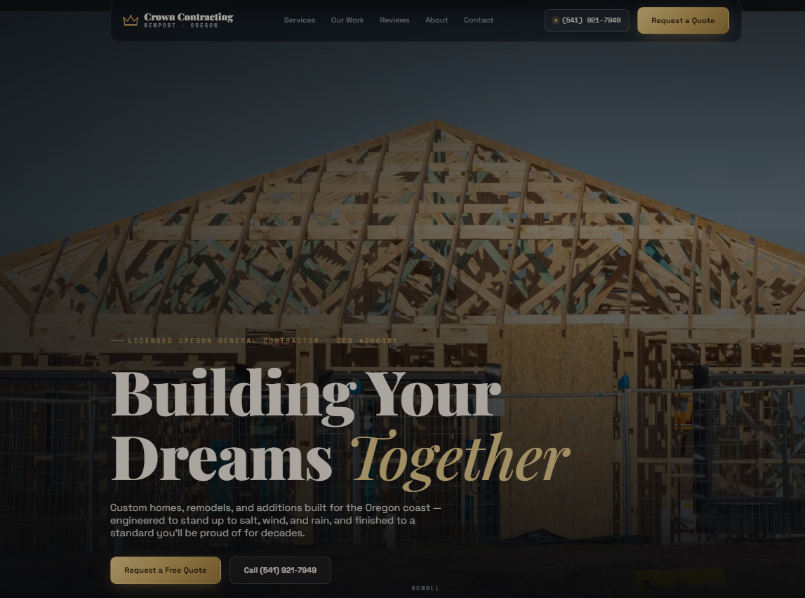 Crown Contracting concept website