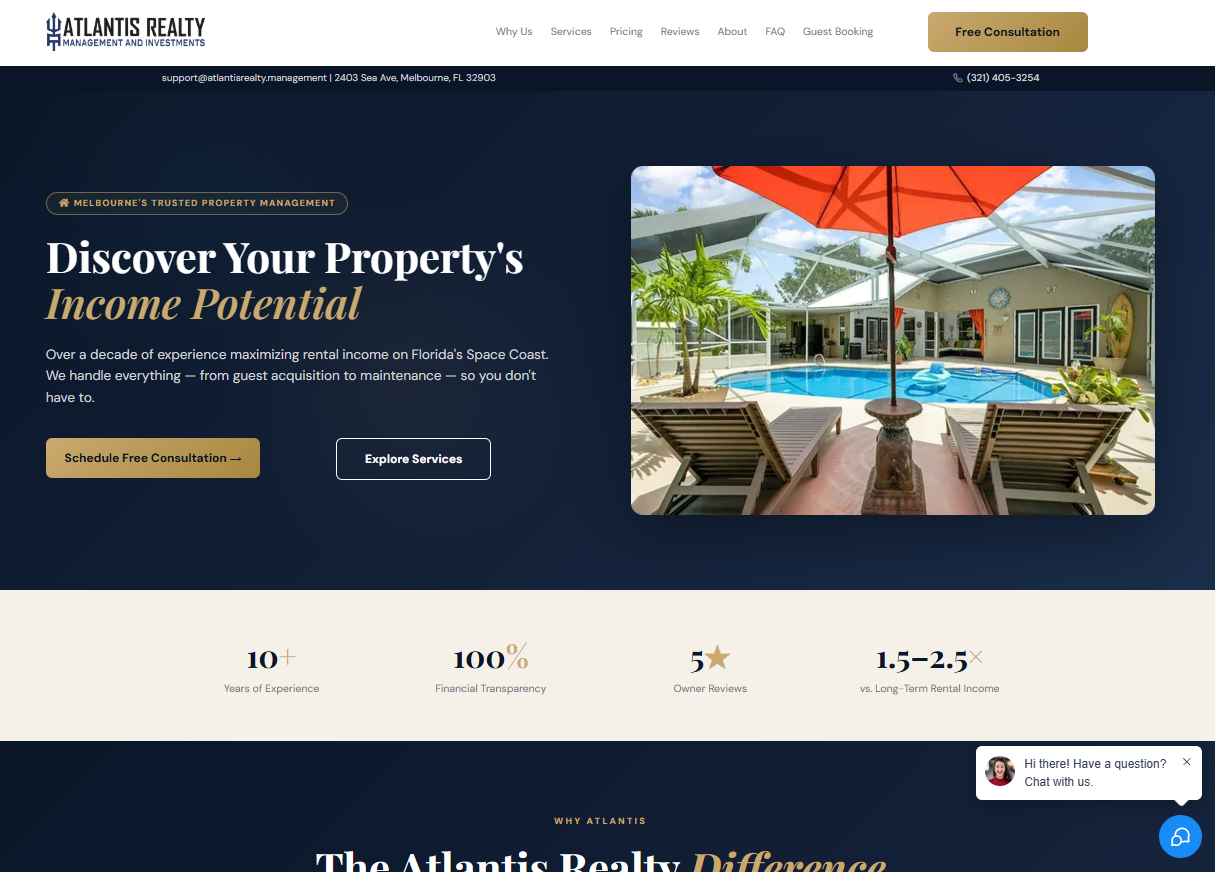 Atlantis Realty Management website