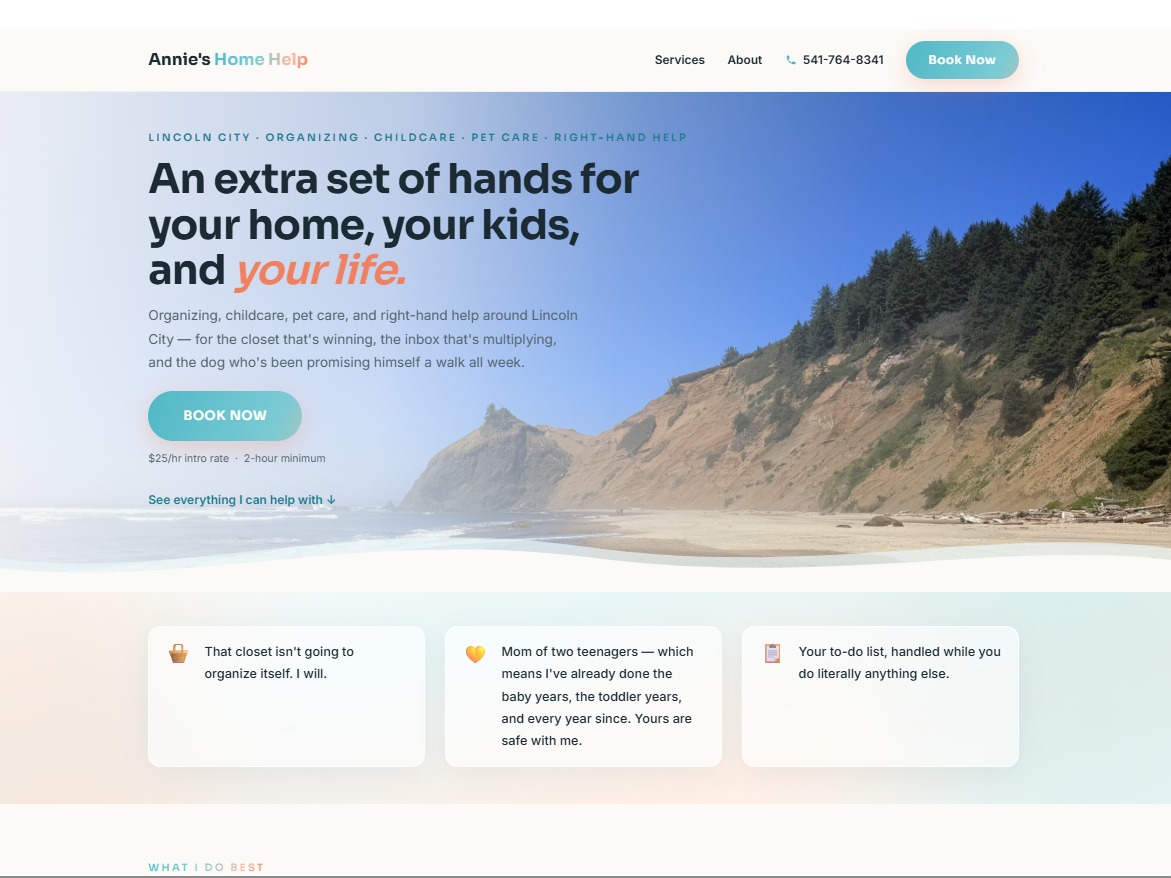 Annie's Home Help website