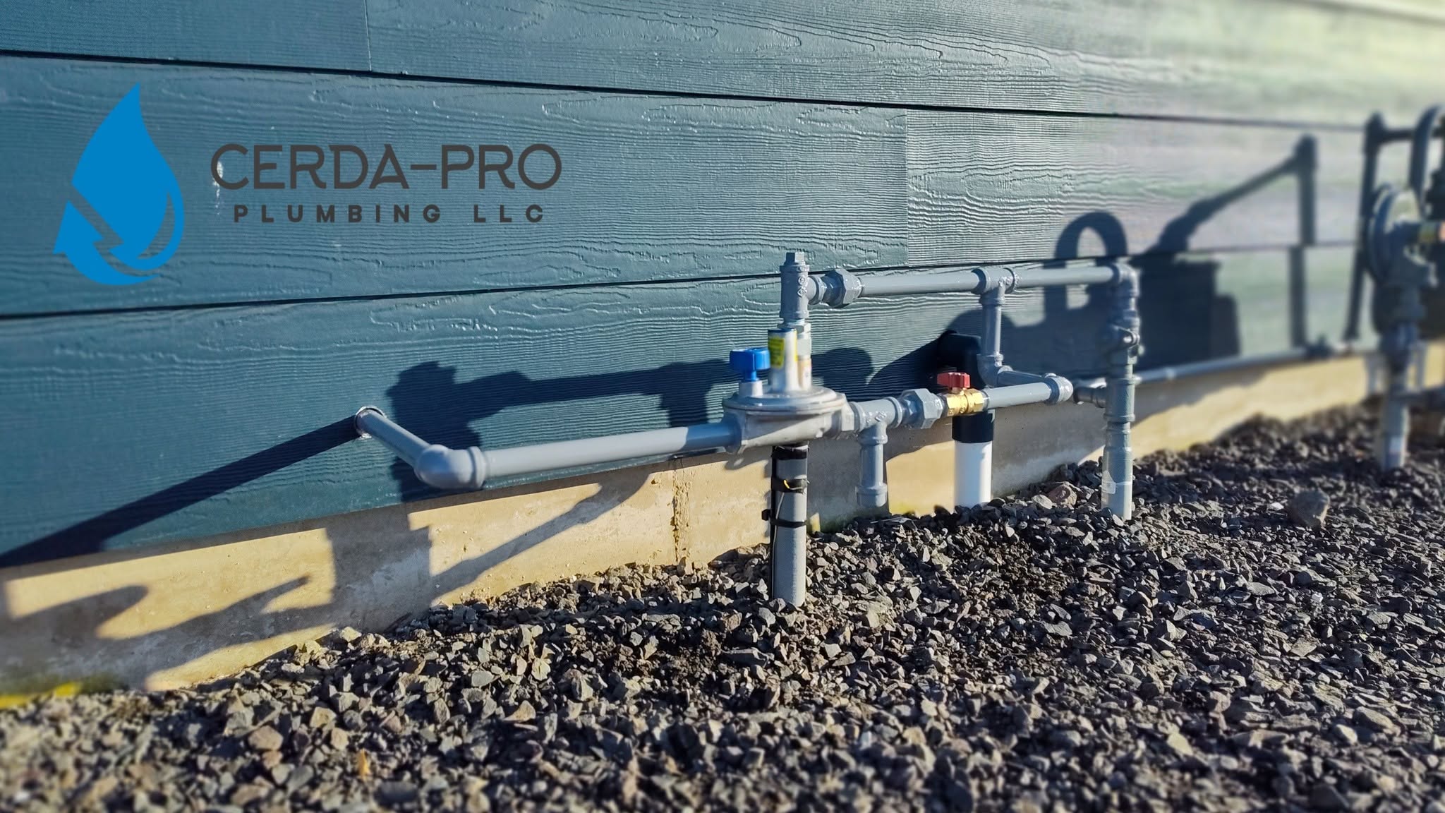 Gas line and meter piping installed by Cerda-Pro Plumbing
