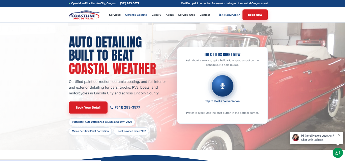 Coastline Auto website