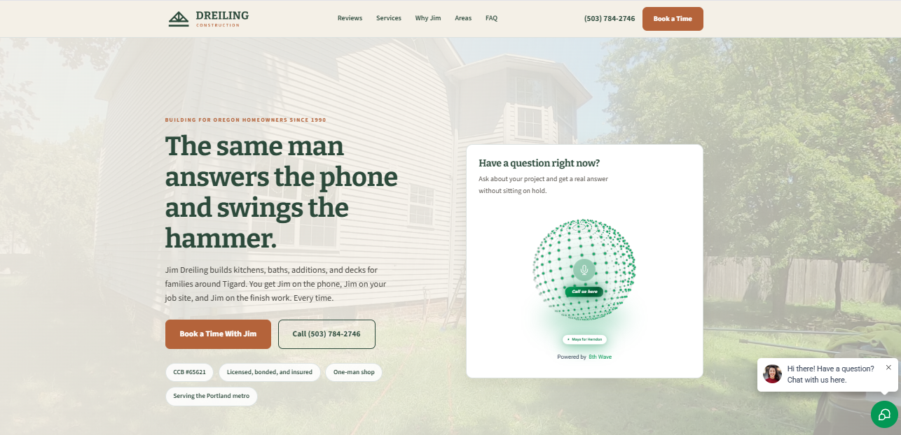 Dreiling Construction website