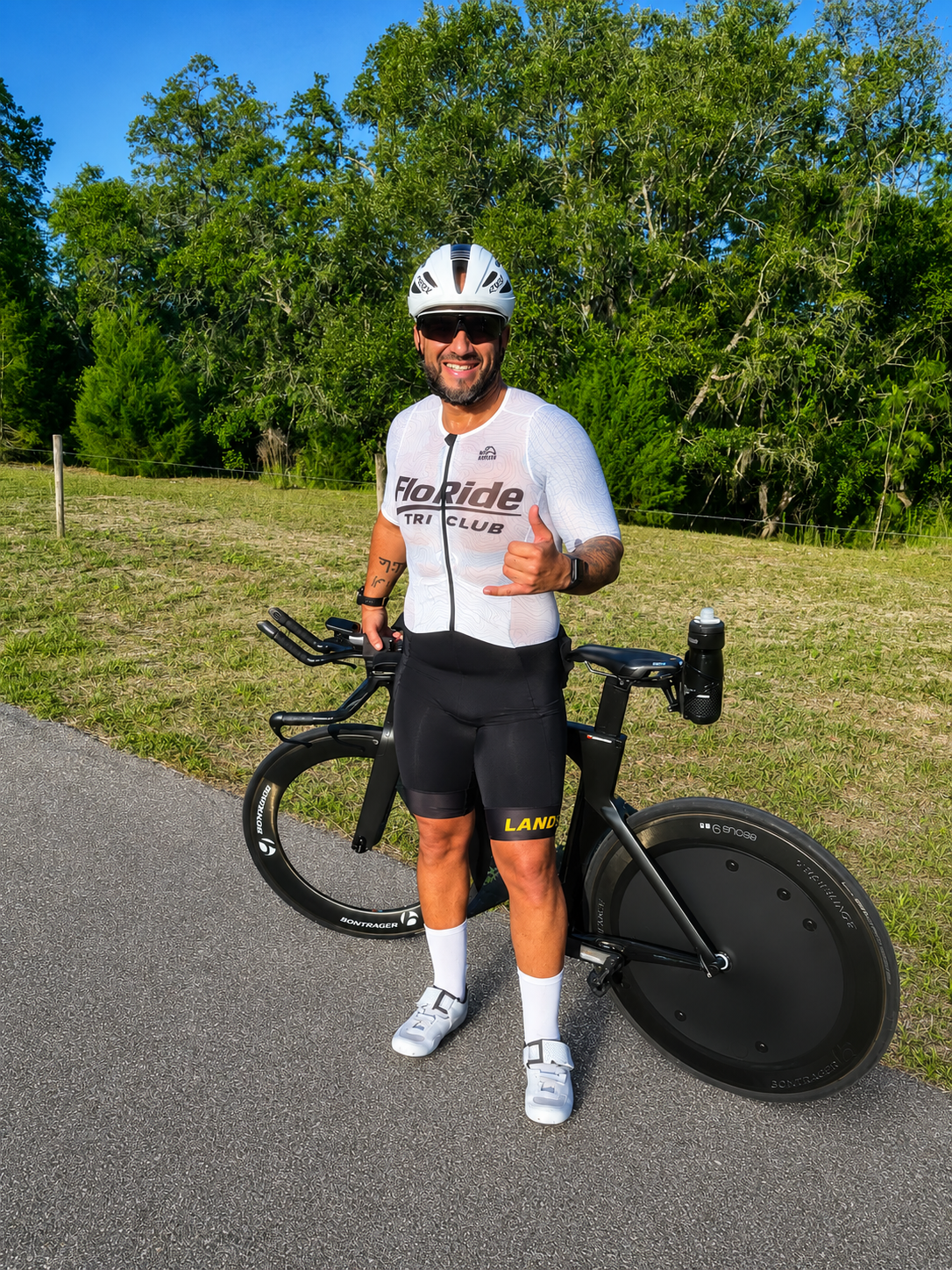 FloRide athlete with TT bike