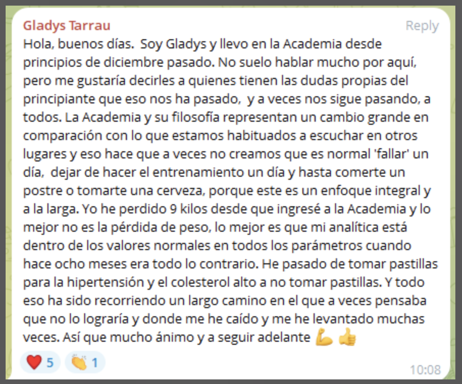 Testimonio de Gladys