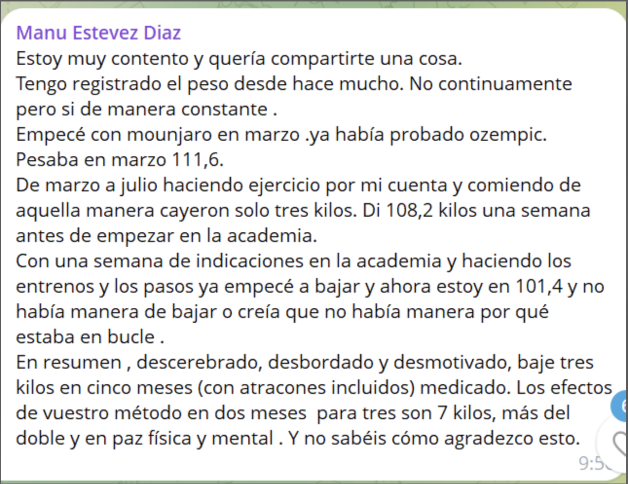 Testimonio de Manu
