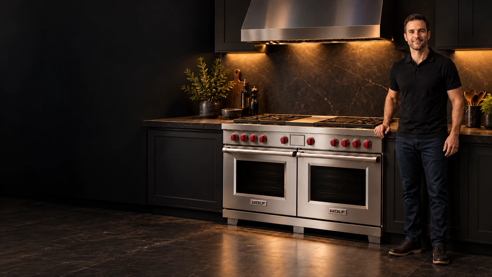 Wolf range appliance with service professional
