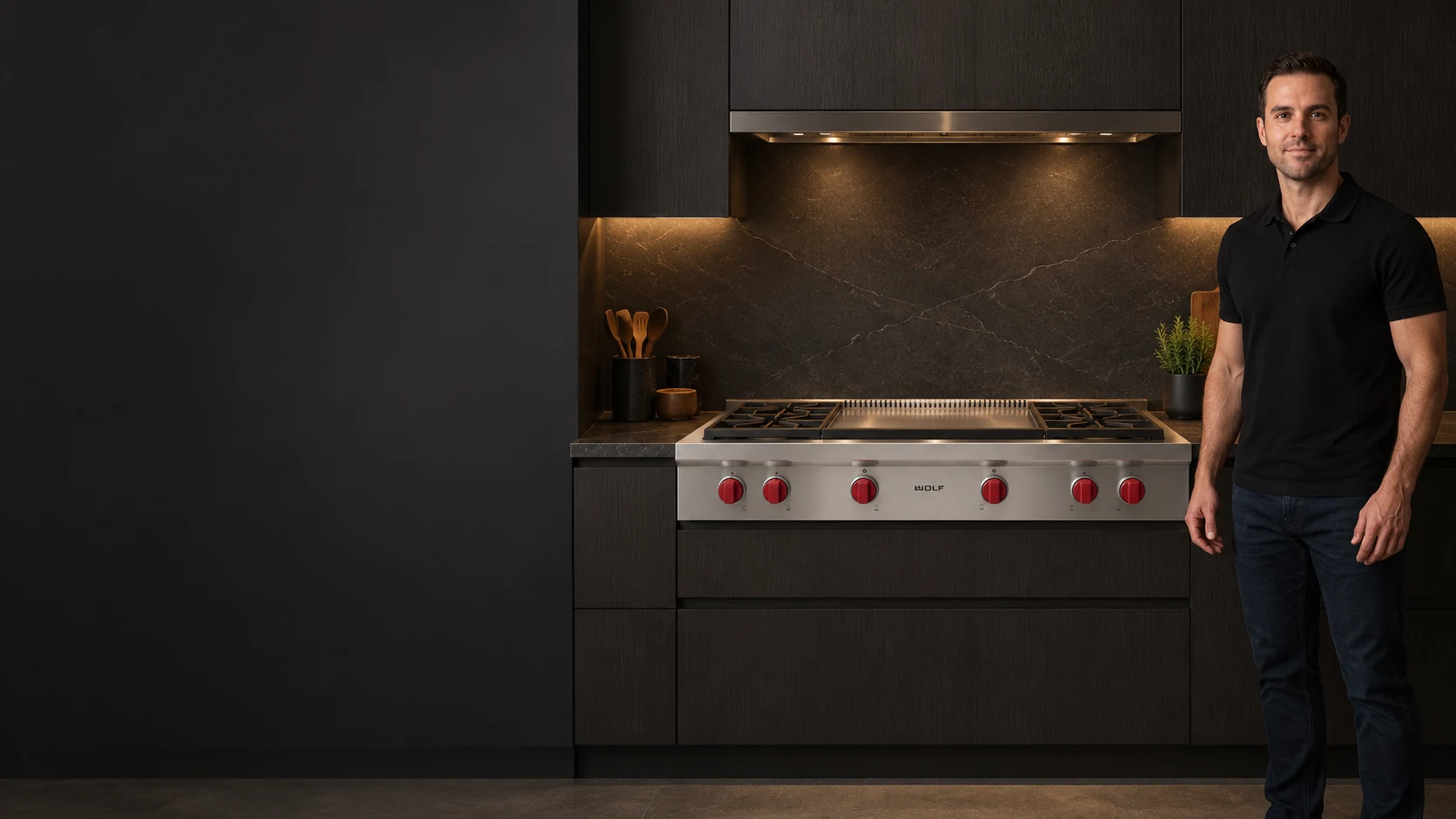 Wolf rangetop appliance with service professional