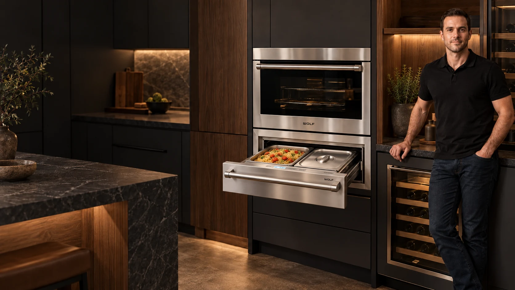 Wolf warming drawer appliance with service professional