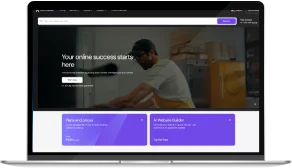 Laptop displaying a website setup and testing interface for responsive web development and optimization.