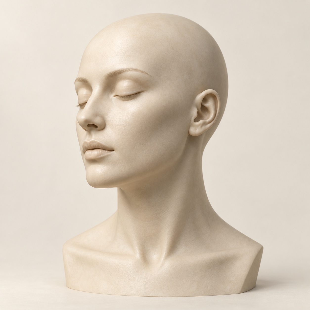 Ivory anatomical sculpture illustrating skin