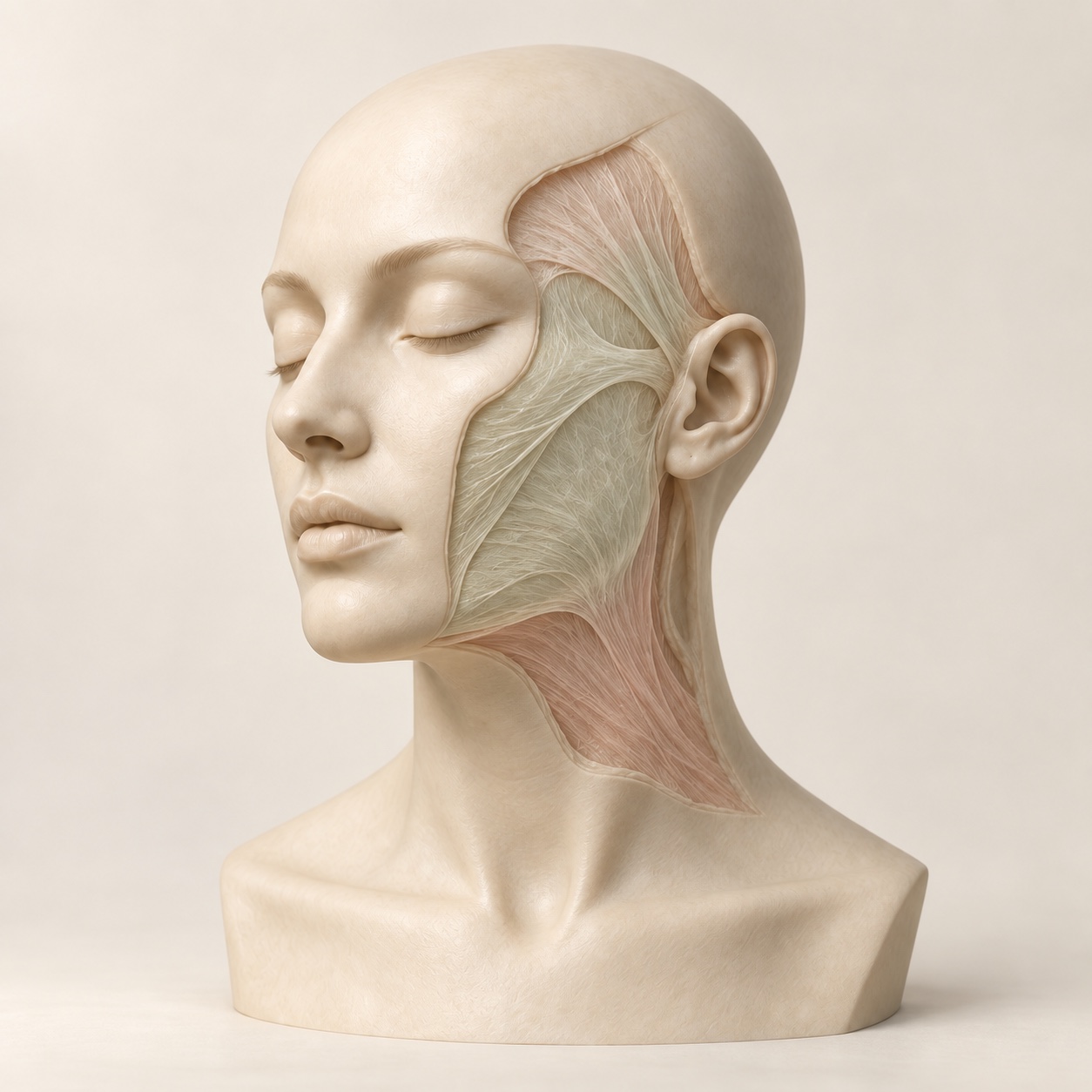 Ivory anatomical sculpture illustrating smas