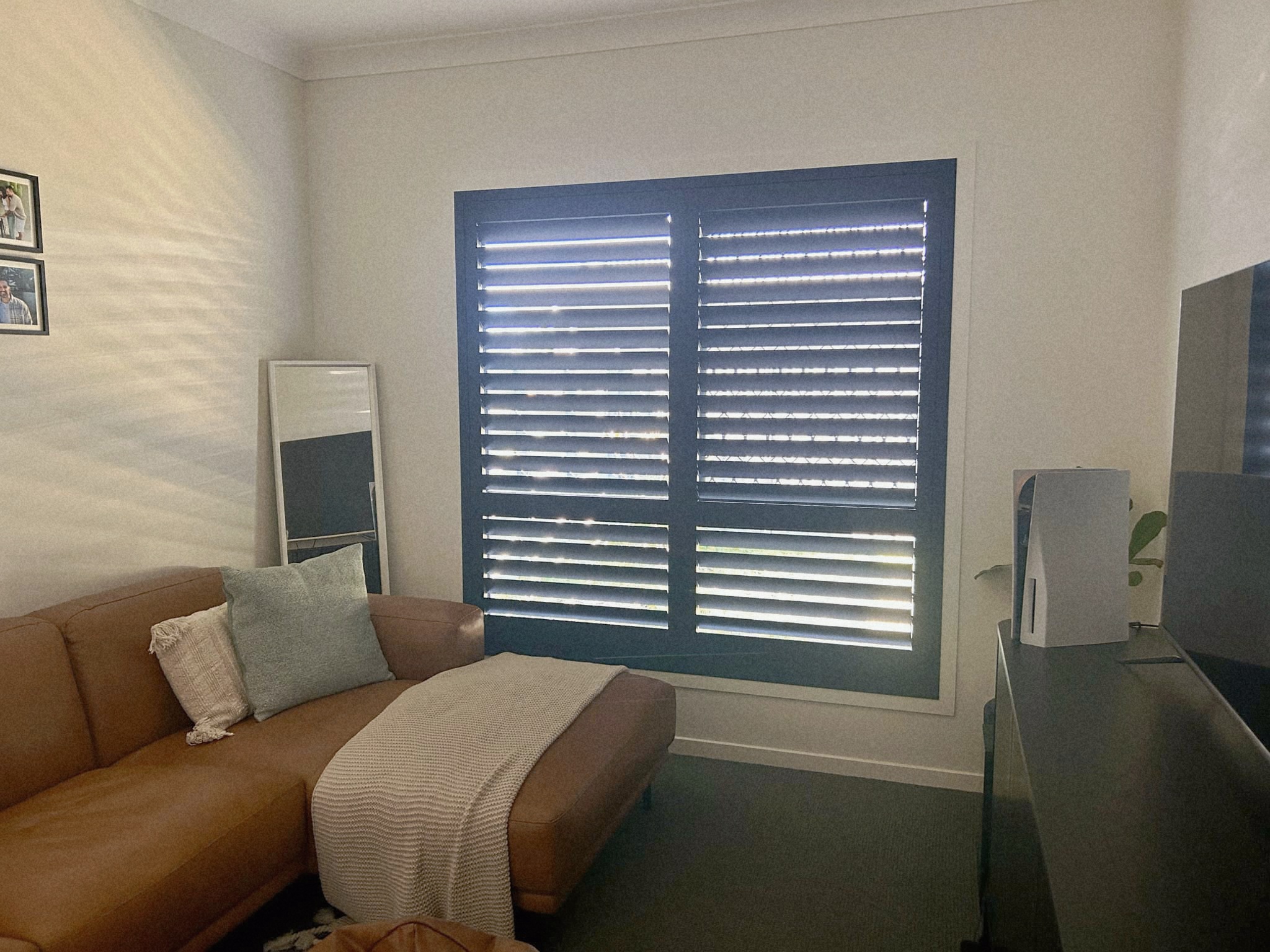 Custom plantation shutters lounge room
