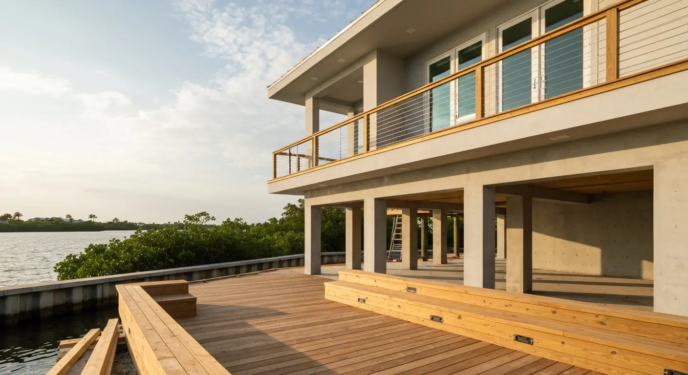 New custom waterfront home build