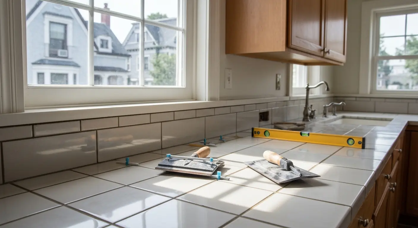 Tile countertop installation