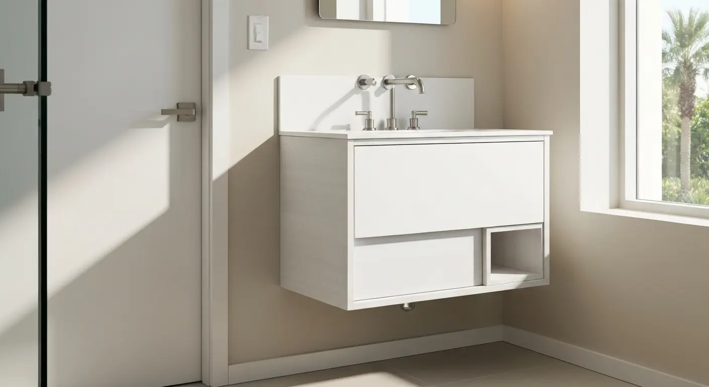 Compact powder room vanity