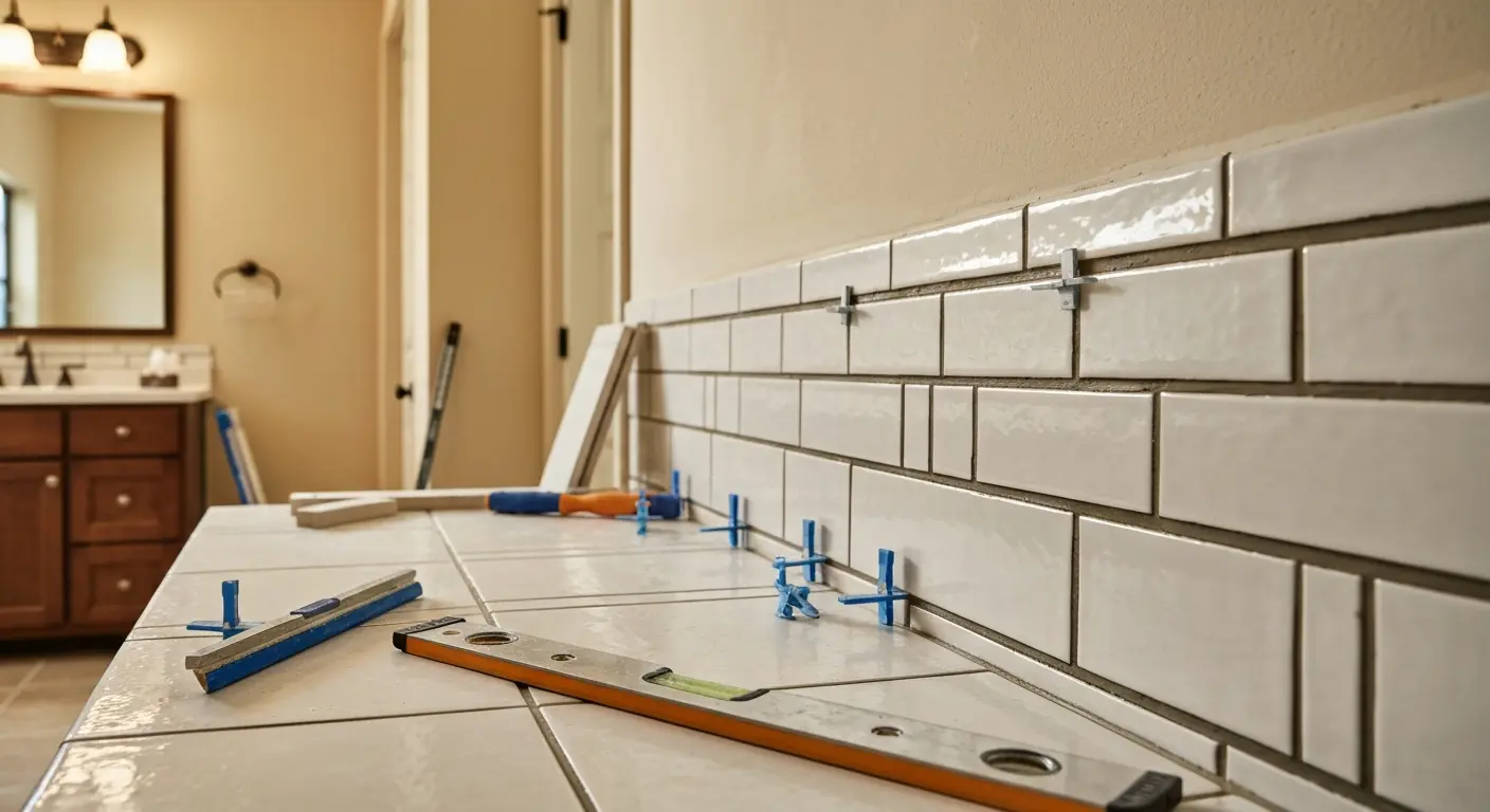 Bathroom tile installation