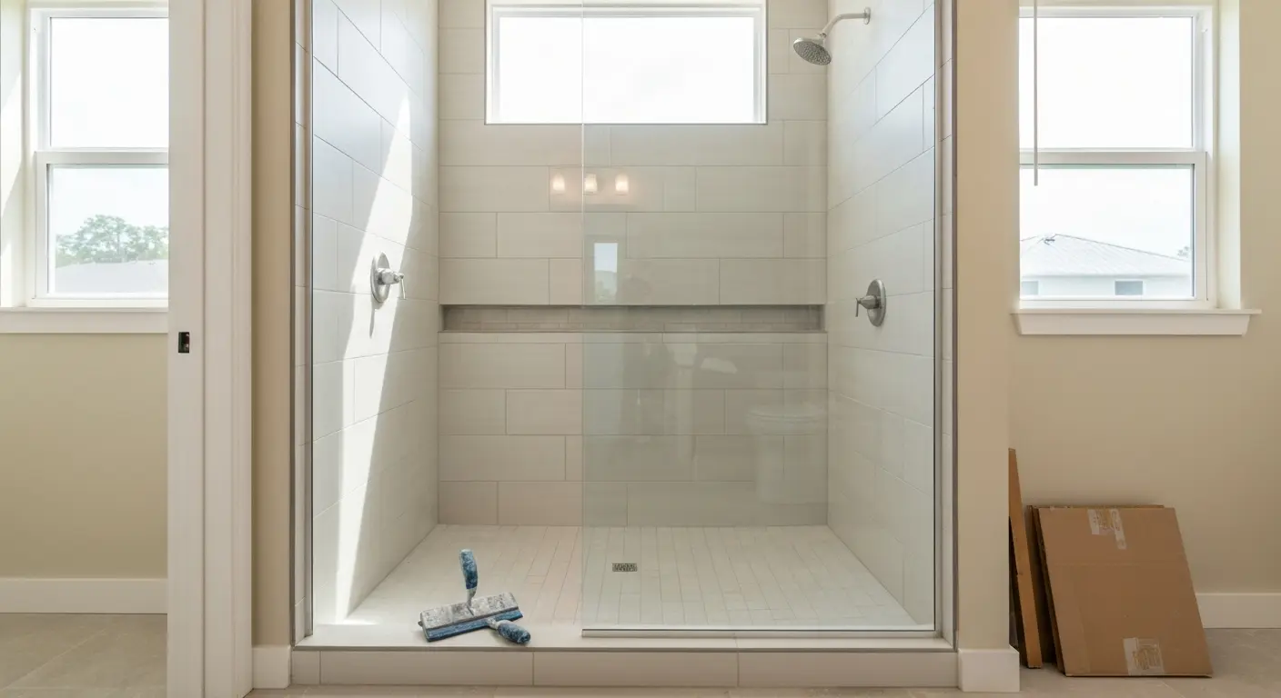 Walk-in shower installation