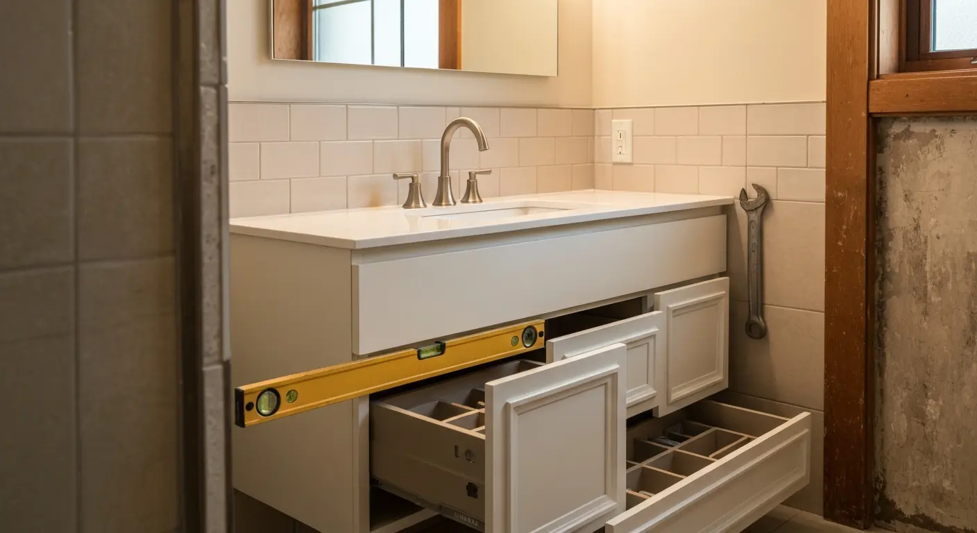 Bathroom vanity installation