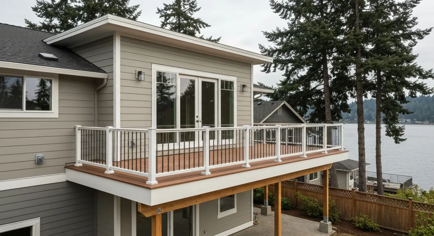 Second story addition with covered outdoor living