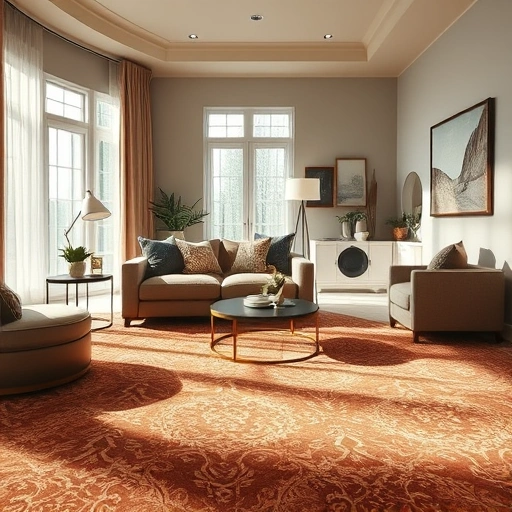 Luxurious living room in Bee Cave, TX with intricate carpet, elegant furniture, and soft natural light.