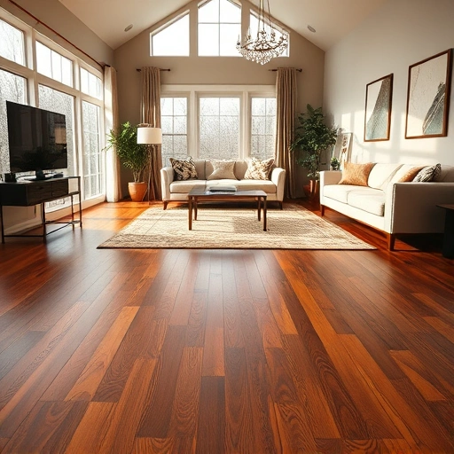 Spacious living room in Jonestown TX with rich hardwood floors, natural light, and elegant decor creating a welcoming atmosphere.