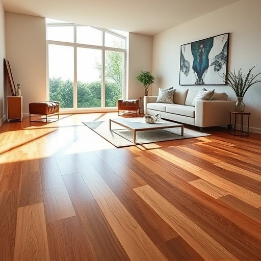 Spacious living room in Leander with gleaming hardwood flooring, modern décor, and natural light illuminating the space.