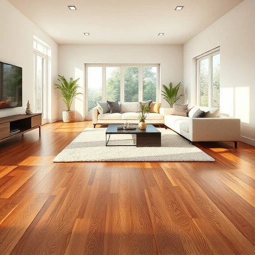 Modern living room in Florence TX with rich hardwood floors, sleek coffee table, and natural light enhancing decor.