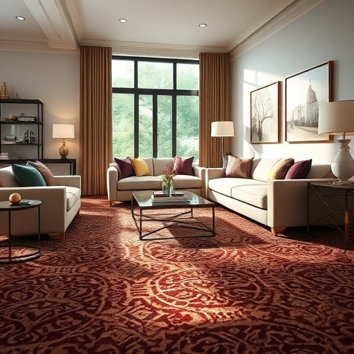 Luxurious living room in Bee Cave, TX, featuring a stunning carpet installation with rich colors and stylish decor.