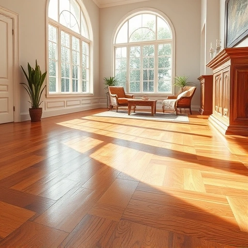 Spacious room featuring polished hardwood flooring, large windows, and elegant molding enhancing the inviting decor.