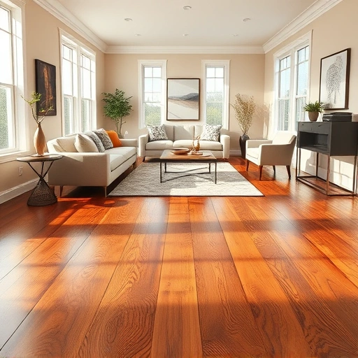 Spacious living room in Rollingwood TX featuring gleaming hardwood floors, stylish decor, and natural light.