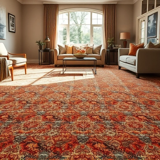 Completed carpet installation in Hornsby Bend TX, featuring vibrant patterns, plush texture, and elegant decor.