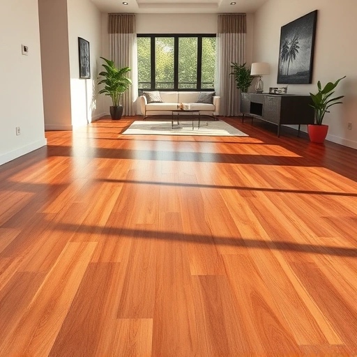 Elegant room with rich hardwood flooring, neutral walls, stylish decor, and natural light in Four Points TX.