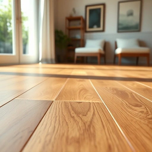 Completed subfloor repair in Round Rock highlighting a smooth hardwood surface in a modern, well-lit room.