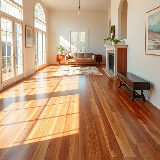 Spacious room in Round Rock Texas featuring warm hardwood flooring, neutral walls, and bright natural light.