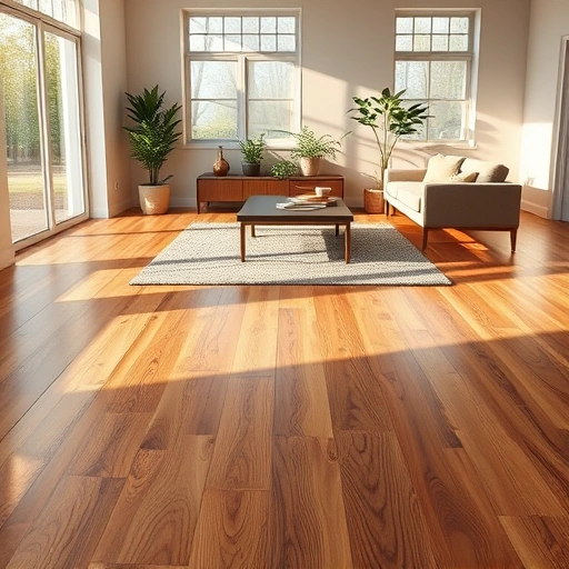 Elegant hardwood flooring in a modern interior in Thrall, TX, showcasing rich tones and intricate grain patterns.