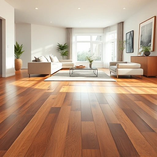 Stunning hardwood floor installation in a spacious living room with elegant decor and natural light in Florence TX.