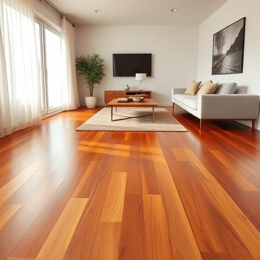 Beautifully finished hardwood floor in Rollingwood TX with warm tones, modern decor, and natural light ambiance.
