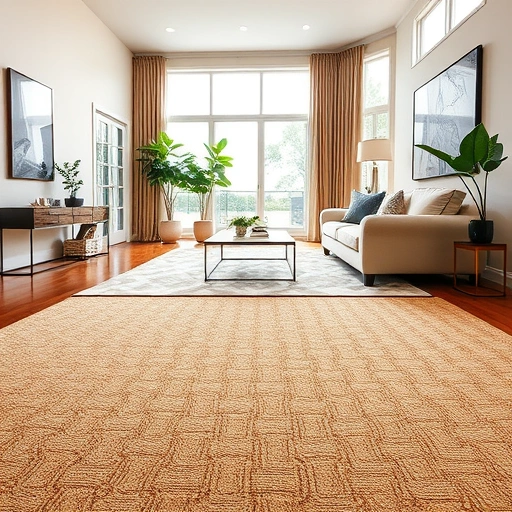 Luxurious carpet installation in Liberty Hill TX, featuring intricate patterns and elegant furniture in a cozy living room.