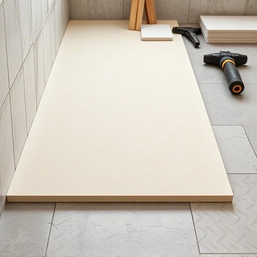 Tile Backer Board Replacement in Round Rock showcasing craftsmanship, smooth surface, and organized workspace for tiling.